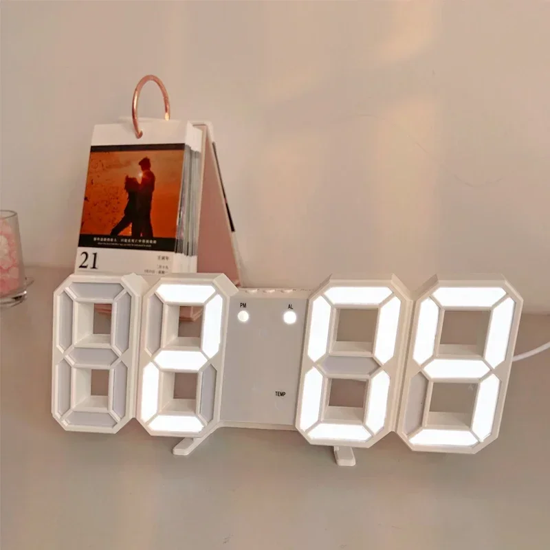 

Clocks 3D LED Digital Alarm Clock Wall Clock Time/Date Home/Kitchen/Office Clock Decorative Garden Watch Decoration for Bedroom