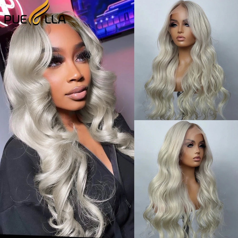 Puella Long Lace Wig 13x6 Human Hair 13x4 Ash Blonde Ombre Wig Transparent Lace Wigs Brazilian Hair Wigs for Women