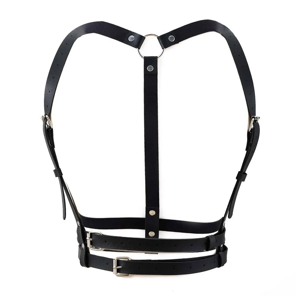 2025 مثير بولي Leather الجلود تسخير طبقة مزدوجة ملفوفة حزام الكتف لعبة الجنس النساء القوطية الشرير قابل للتعديل الجسم الملابس الداخلية زي