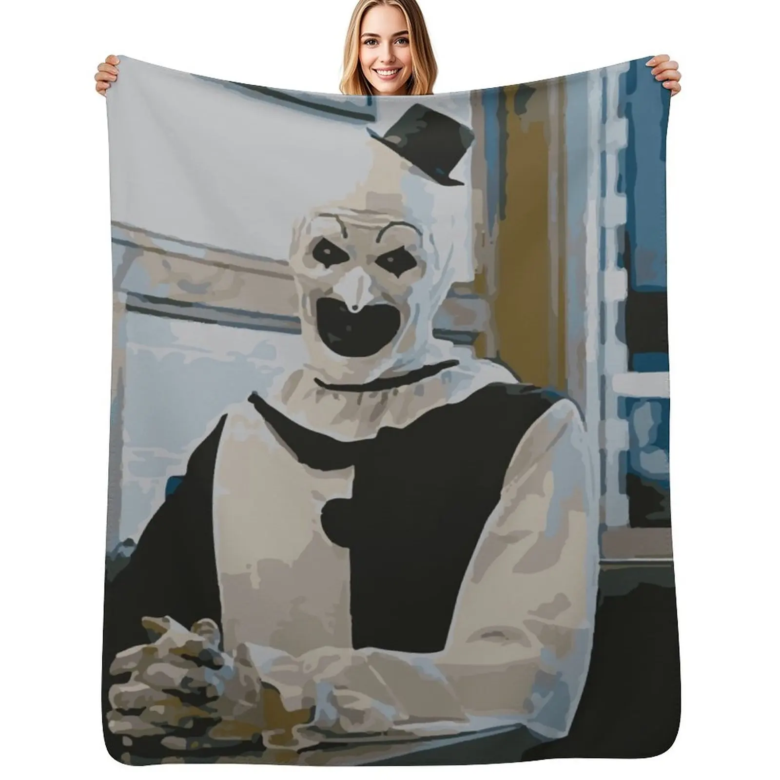 

Art The Clown - Terrifier Throw Blanket Extra Large Throw wednesday cosplay anime Softest Blankets