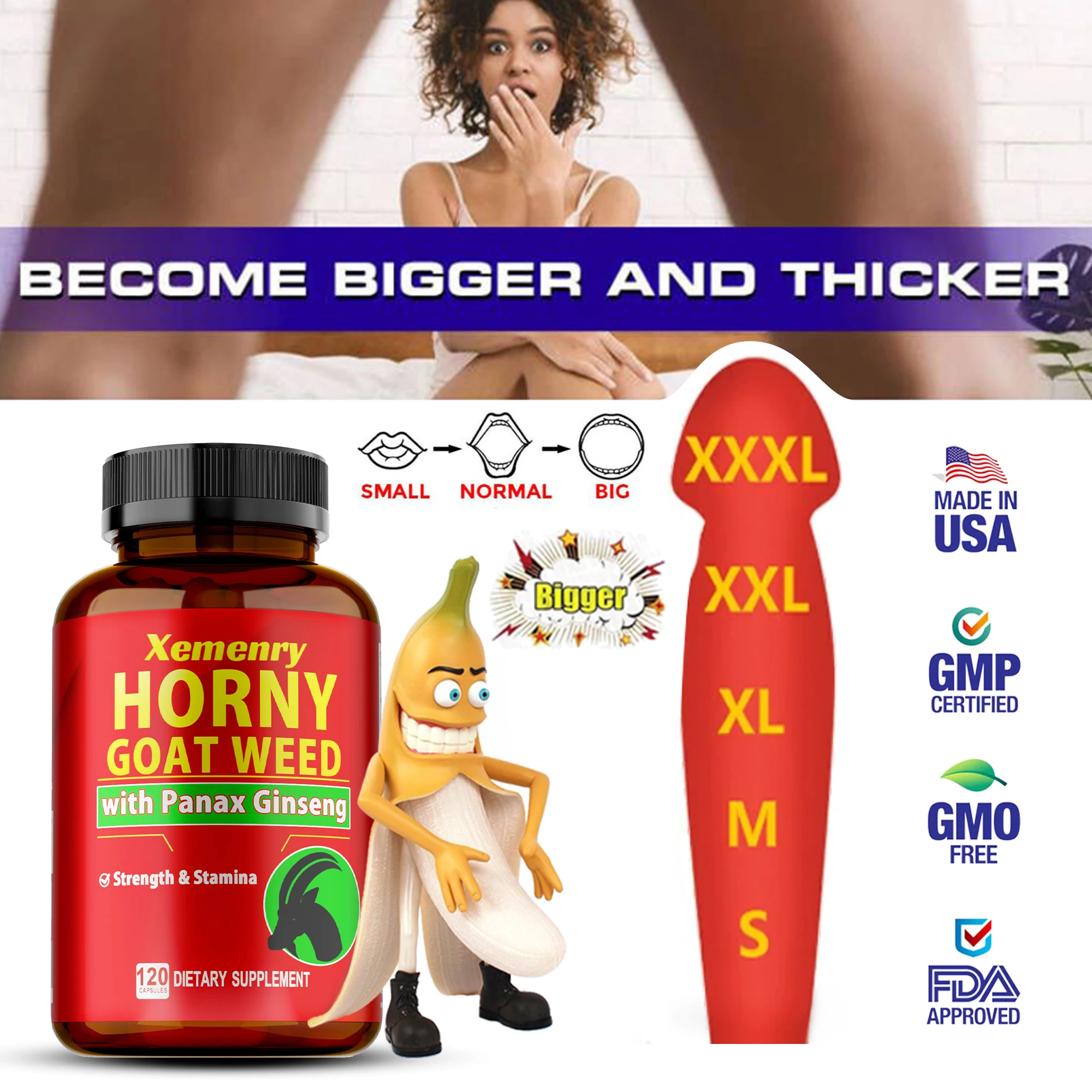 

Male Supplements - Promotes Muscle Growth, with Panax Ginseng, Maca, Ashwagandha - 120 Capsules