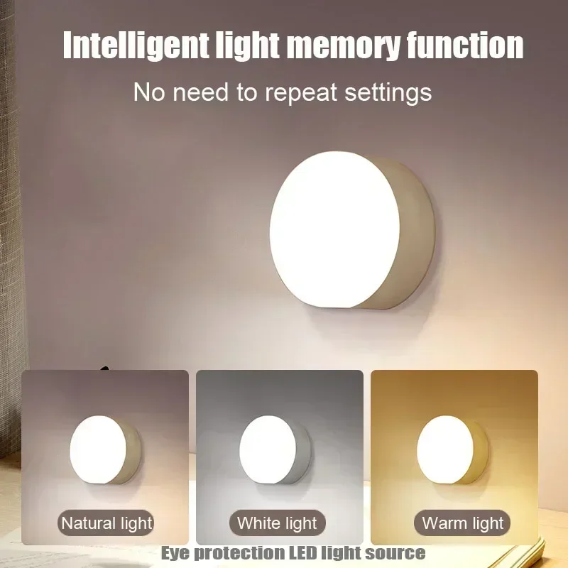 Xiaomi LED ضوء الليل اللمس عكس الضوء 1000mAh بطارية USB قابلة للشحن مصباح الليل المغناطيسي لغرفة النوم السرير الجدول الإضاءة