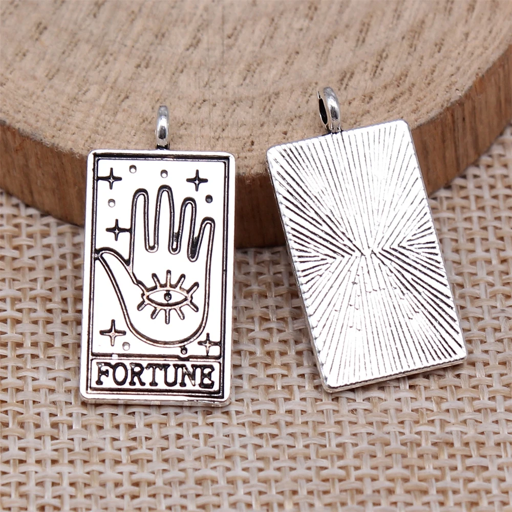WYSIWYG 10pcs 26x13mm 5 Styles 2 Colors Tarot Charms Pendant Fortune The SUN MOON STAR WORLD Charms Pendant For Jewelry Making