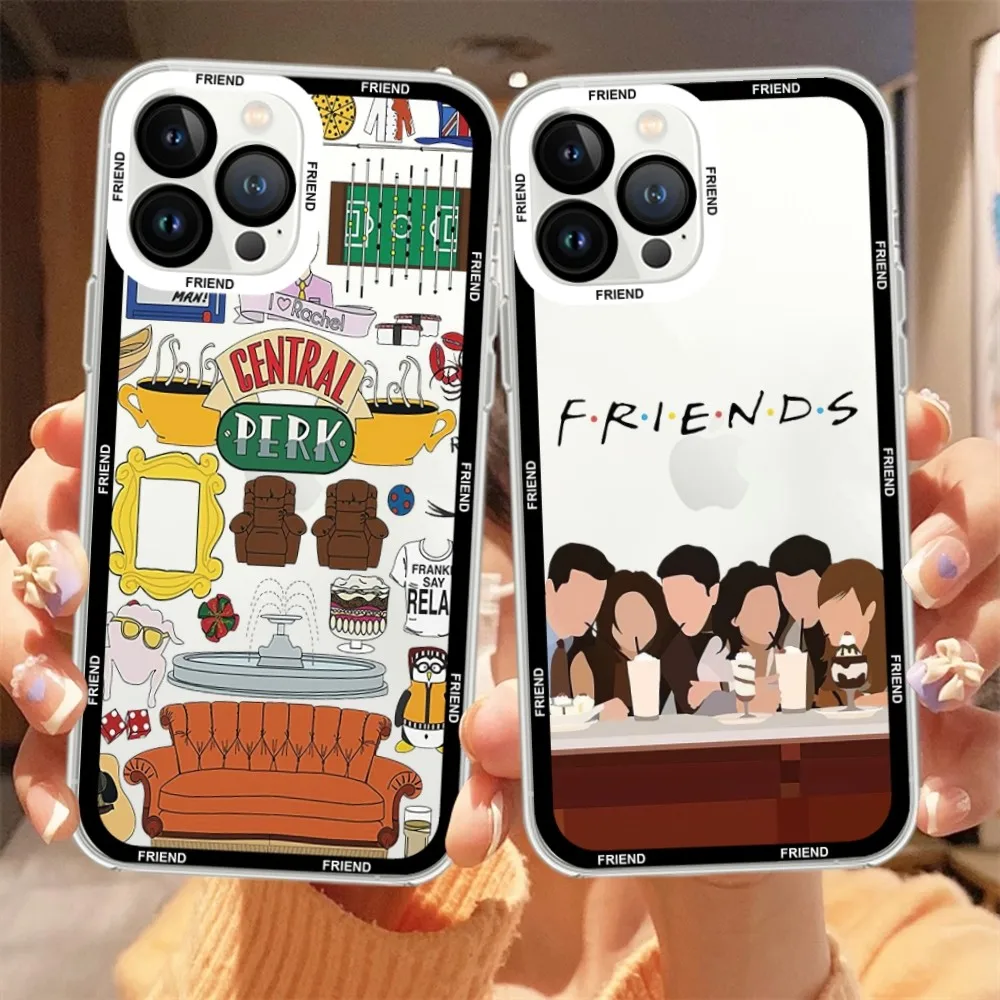 

Cartoon Funny Friends TV Show Phone Case For iPhone 11 12 Mini 13 14 15 Pro Max Transparent Shell