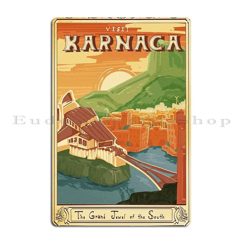 Dishonored 2 Karnaca Travel Metal Plaque Poster Funny Home Club Design Pub Tin Sign Poster