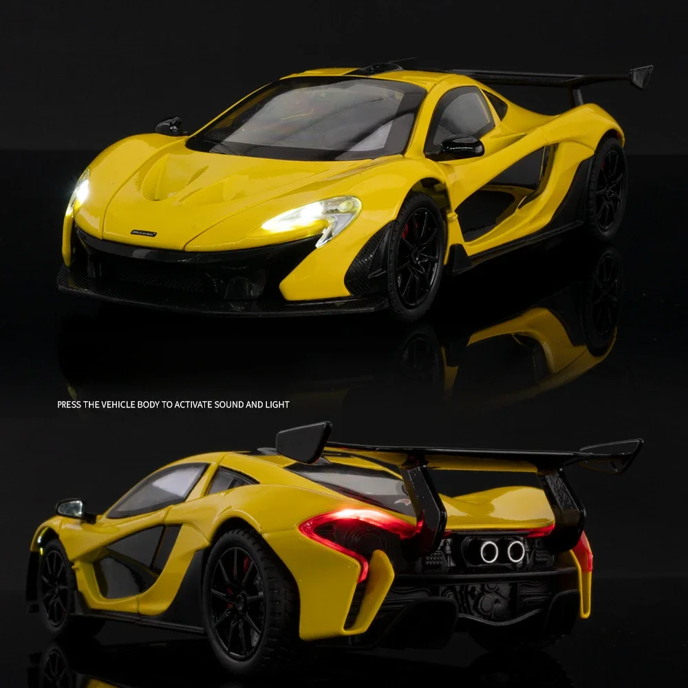 1:24 P1 Supercar سبيكة معدنية دييكاست نموذج سيارة الصوت والضوء نموذج محاكاة عالية هدايا السيارة