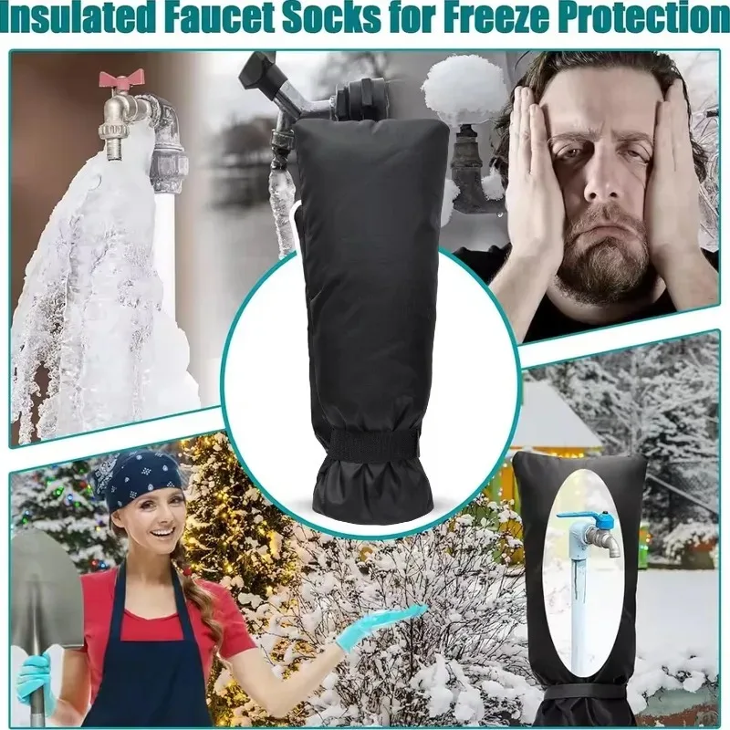 أكسفورد القماش غطاء صنبور الشتاء في الهواء الطلق التجمد غطاء الصنبور سميكة خرطوم مقاوم للماء يغطي المطبخ السباكة الحنفية حامي