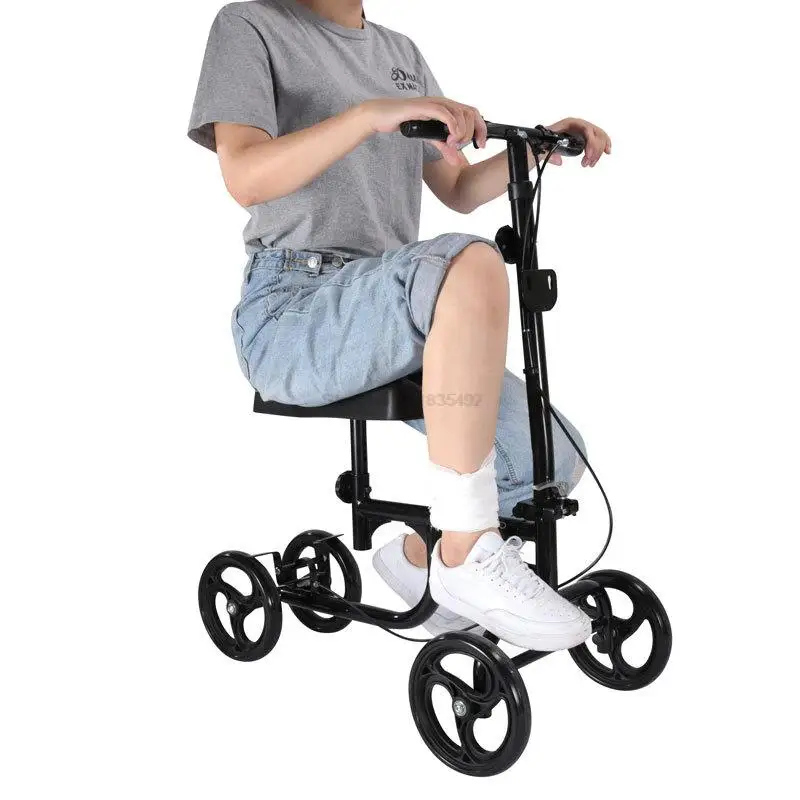 YC9225T Elderly Disabled Household Foldable Walker Kang Auxiliary Training Crutches Wheeled Trolley Four-wheeled Walker