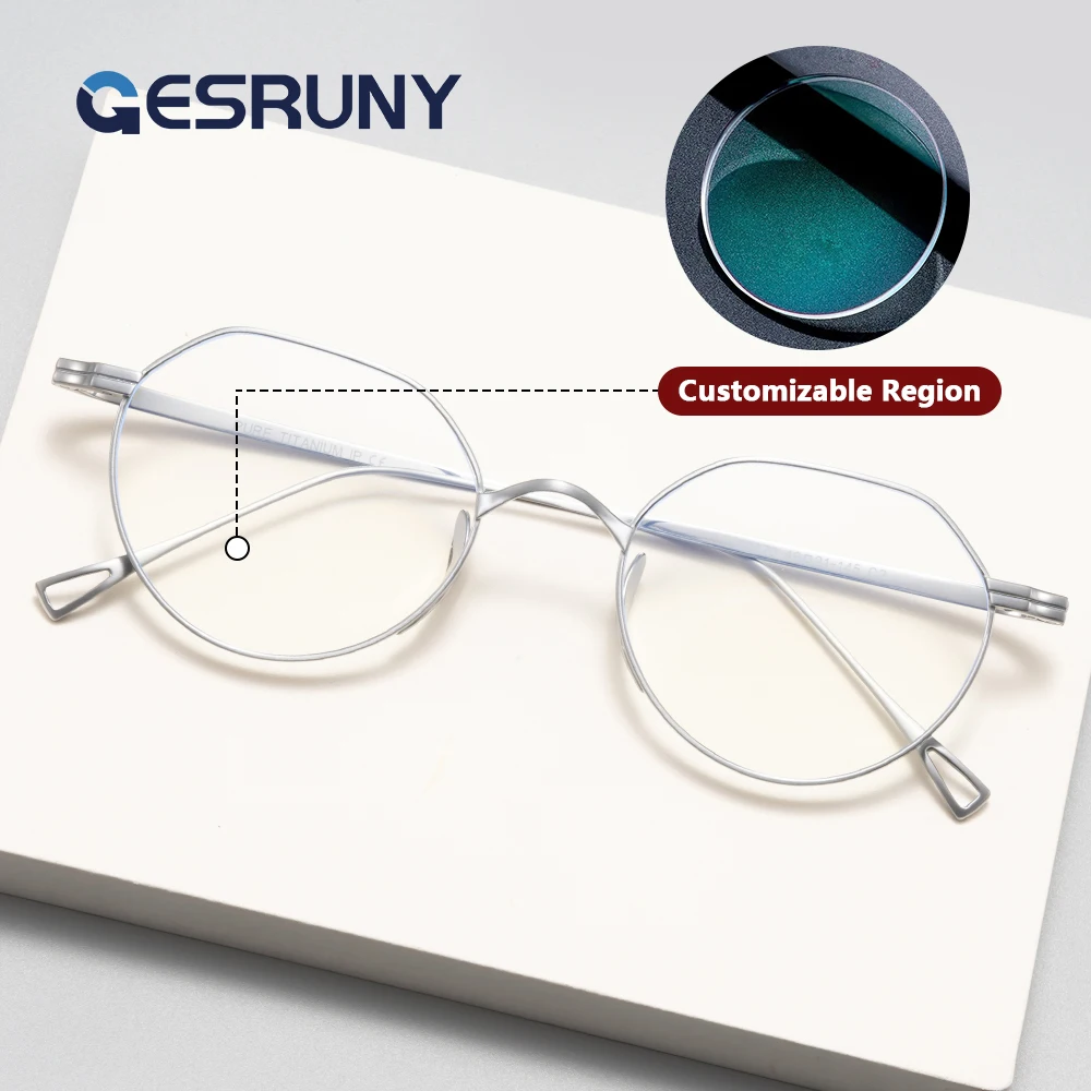 

Gesruny титановые прогрессивные очки по рецепту женские анти-синий свет фотохромные очки для чтения оптические очки для близорукости