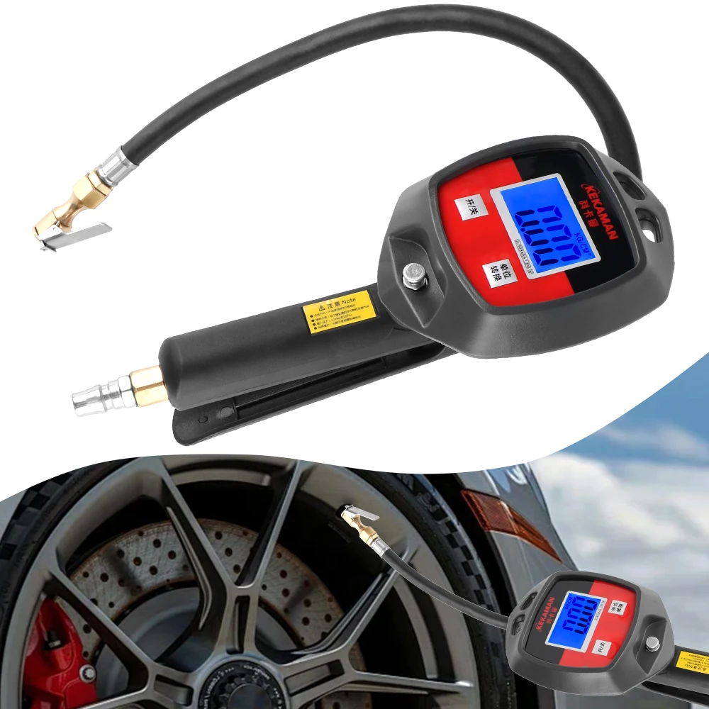 Digital Tire Inflator Tire Air Pressure Monitoring Gauge Tester Inflator Pump Tools Car Motorcycle Multifunctional 0-16Bar