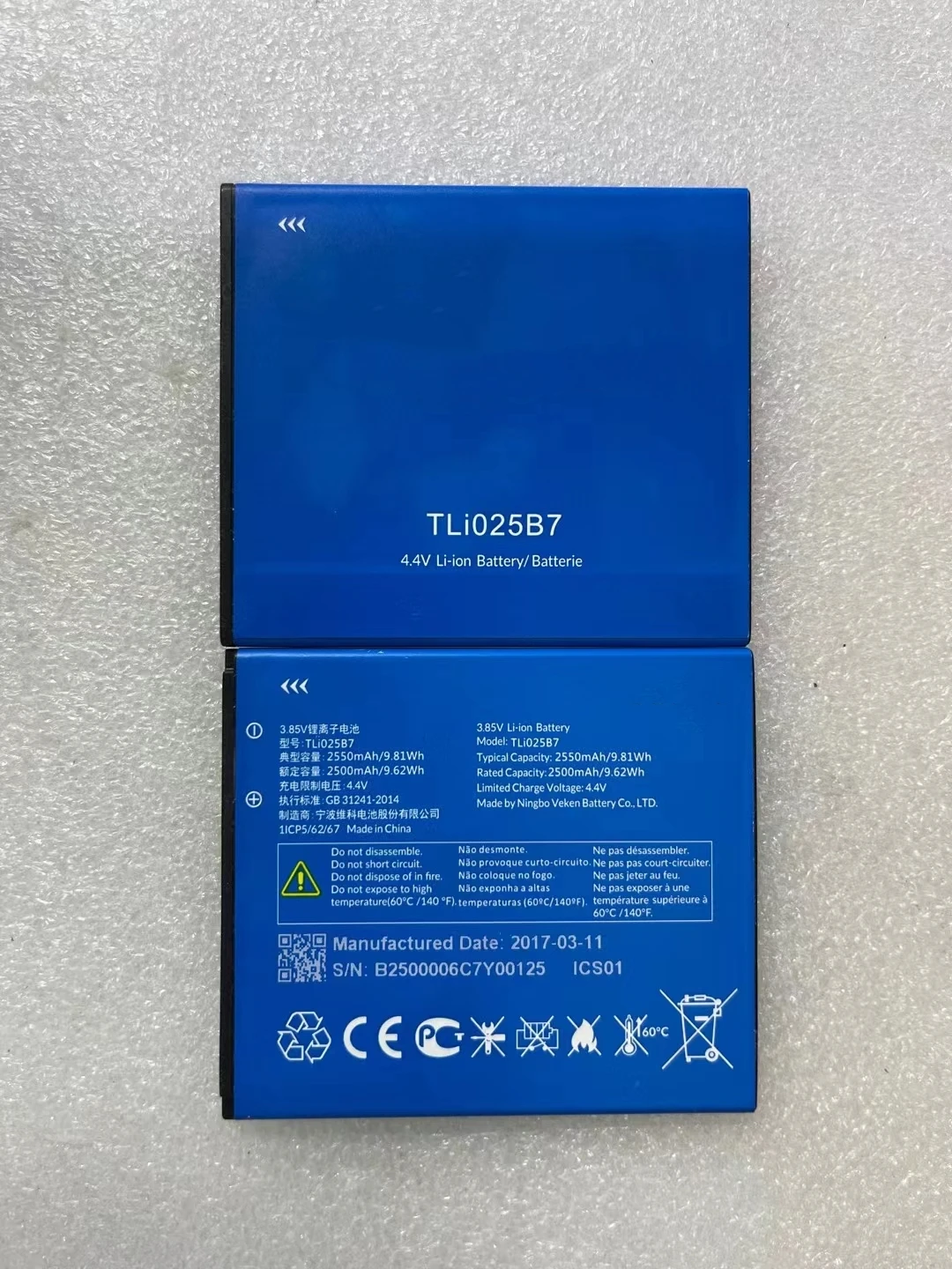 

New 2550mah TLi025B7 Battery for Alcatel A3 plus 3G 5011a tlp025h1 tli025a1 tlp025h7