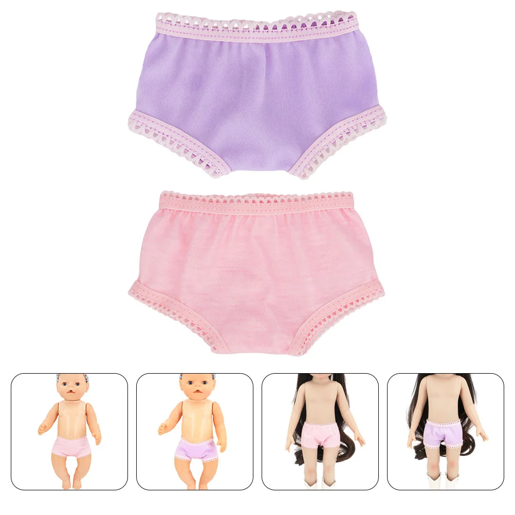 

2 Pcs 8-inch Accessories Underwear Clothes Bottoming Shorts Dress up Panties Underpants for Baby