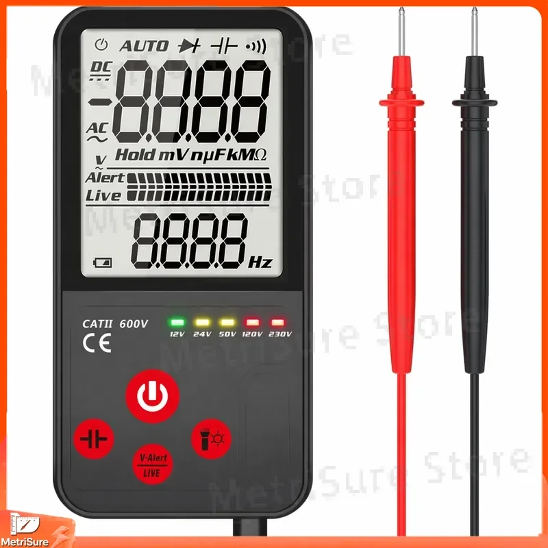 Large Screen Capacitance Meter Digital Multimeter with Auto Range True RMS Continuity Test Diode Test Voltage