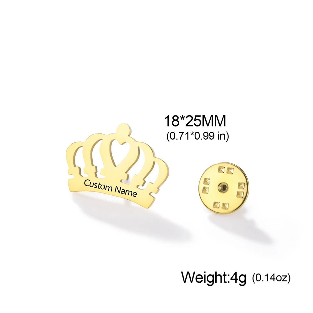 Sipuris Crown Personalisierte Brosche mit Gravur von Name und Datum für Frauen, Edelstahl, personalisierte Anstecknadel, Namensschild-Schmuck, Hochzeitsgeschenke – Detail 9