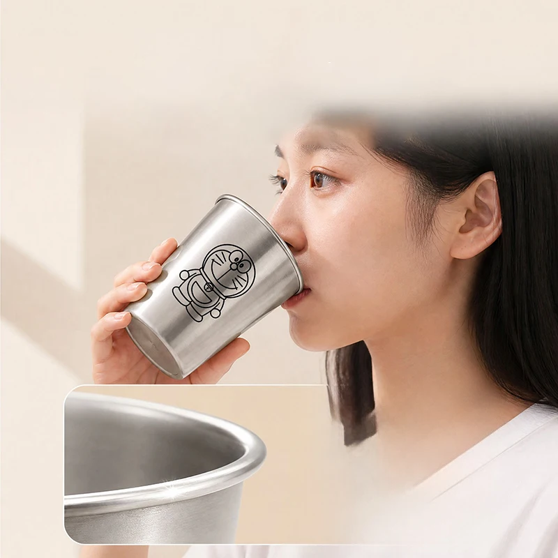 Kawaii Doraemon Edelstahlbecher 350 ml, tragbarer Kaffeebecher, schlichter Metallwasserbecher für Zuhause, Büro, den täglichen Gebrauch, perfektes Geschenk für Fans – Detail 4