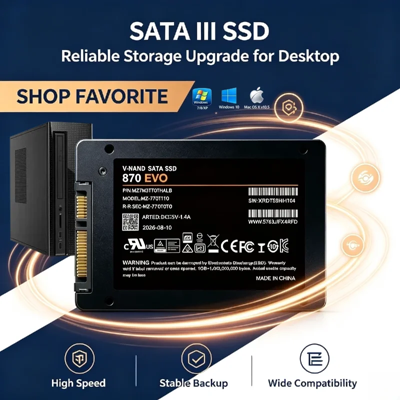 Solid State Disk SSD 870 EVO Internal Solid State Hard Drive SATA3 2.5 Inch Fast Read Write For Laptop Microcomputer Desktop PC