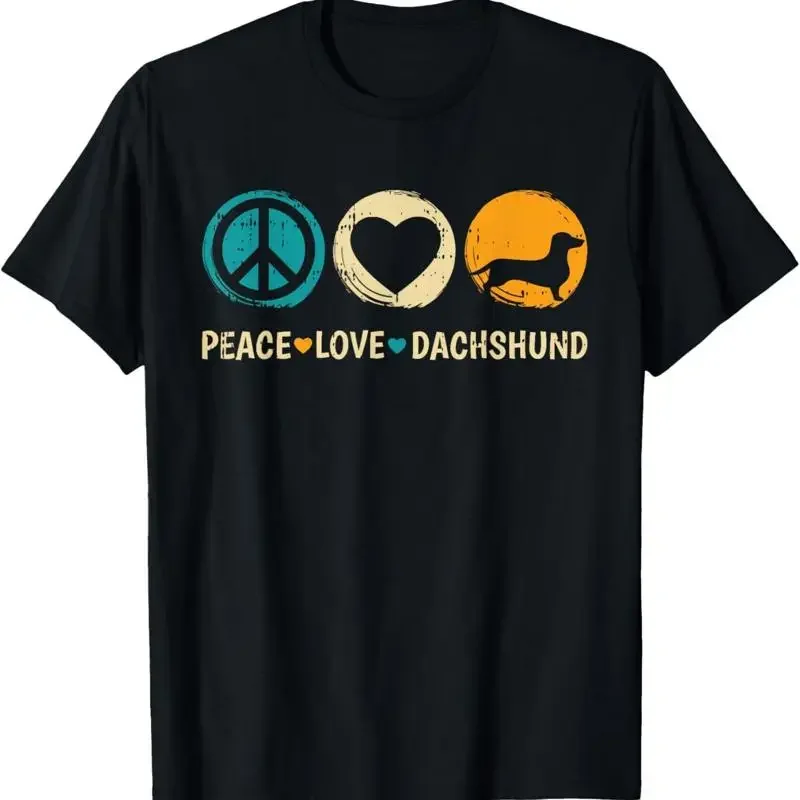 Peace Love Dachshund Dog Puppy Lover Owner Groomer T Shirt
