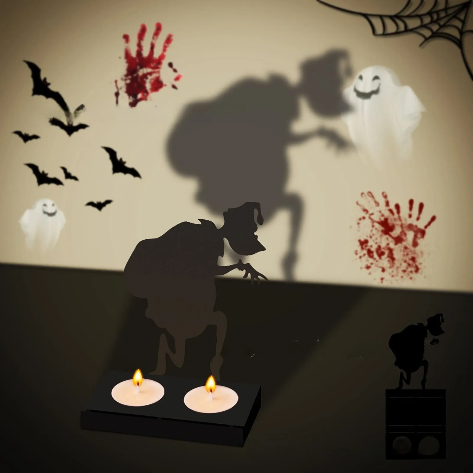 

Candle Holder,Candle Shadow,Halloween Candle Holder Home Decor,Tealight Shadow Caster Tea Light Holder,Candle Holder Metal