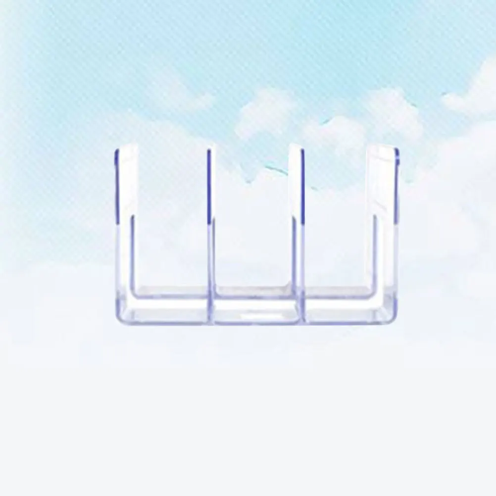 

3 Grid Transparent Clear Acrylic Bookends Elegant Book Stand for Home Office Desktop Bookshelf Organization Display