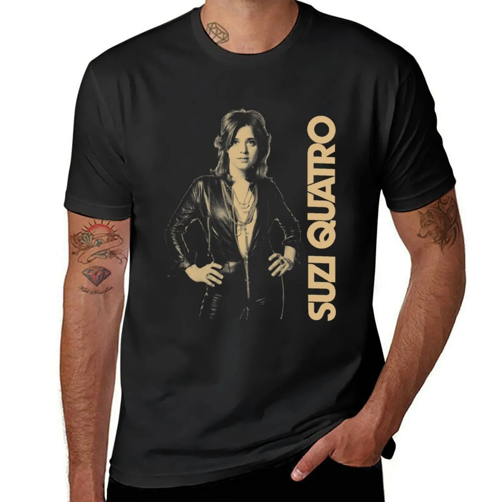 Suzi Quatro Rock And Singing Retro 2 T-Shirt cute clothes heavyweights Men's t shirts