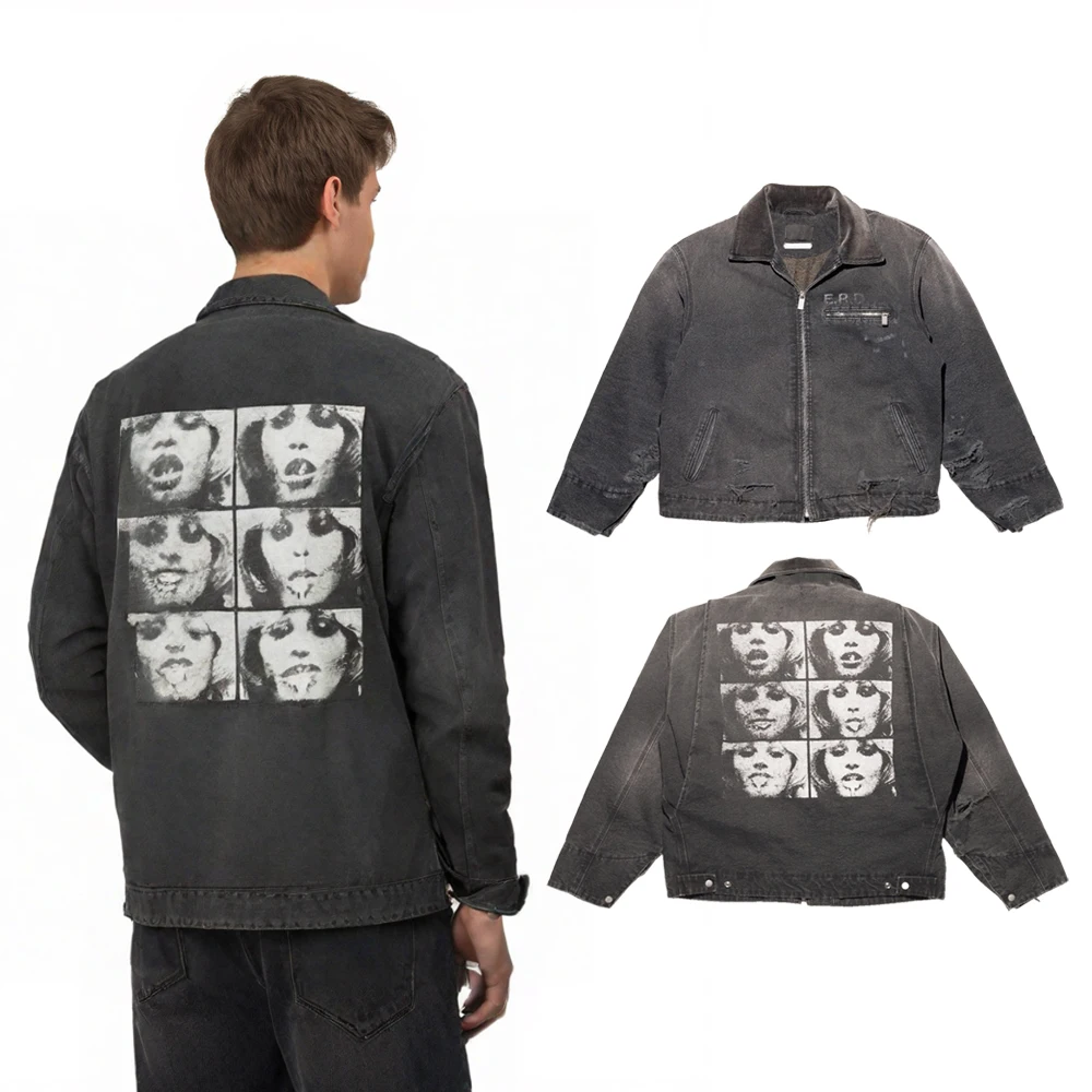 

Новая зимняя винтажная одежда, мужские рваные куртки на молнии в стиле хип-хоп, уличный стиль, ретро, повседневная хлопковая уличная одежда, брендовые пальто