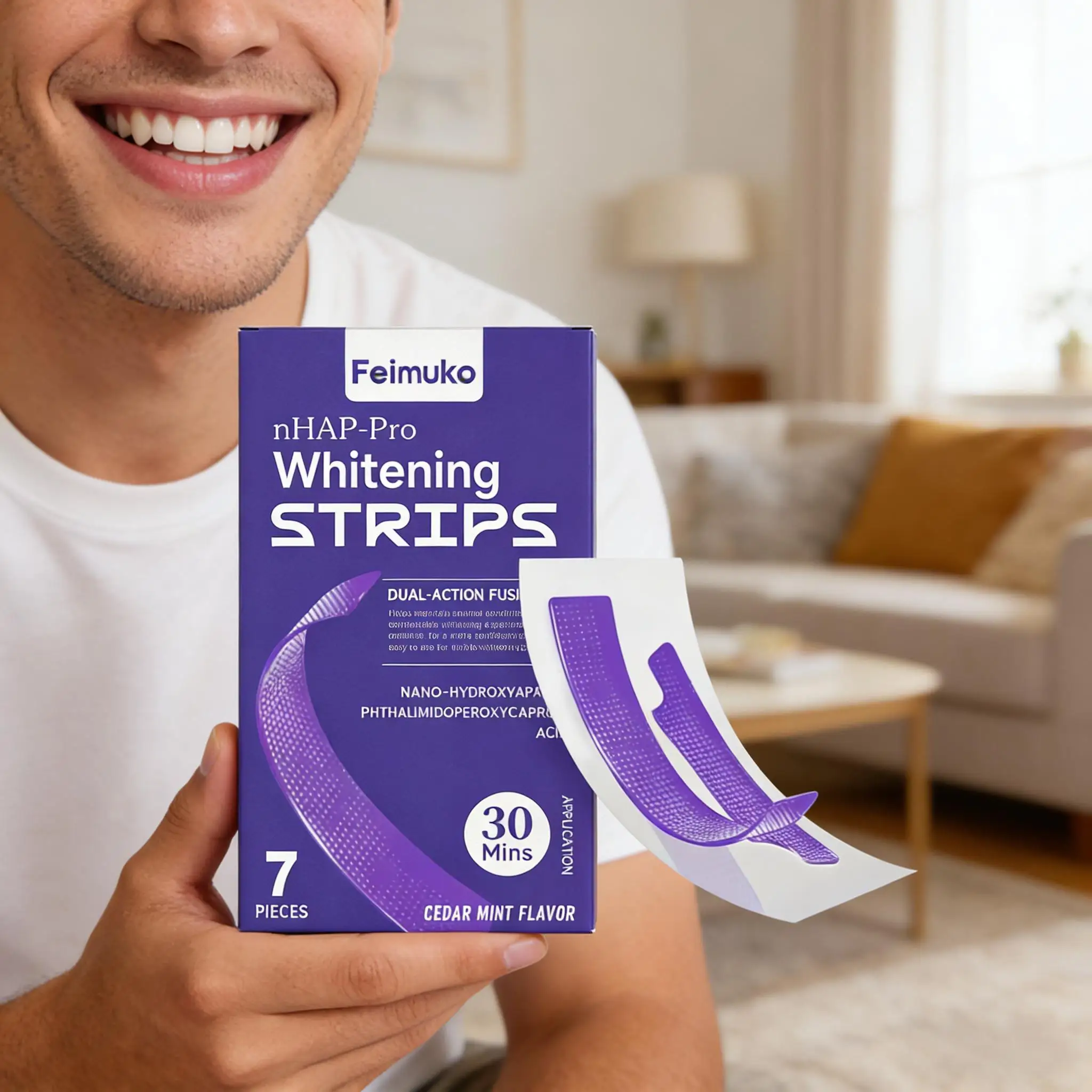 Purple Teeth Whiten Strips Teeth Brighten Quick Remove Plaque Stains Reduce Sensitivity Enamel No Pain Teeth Bleaching Strips