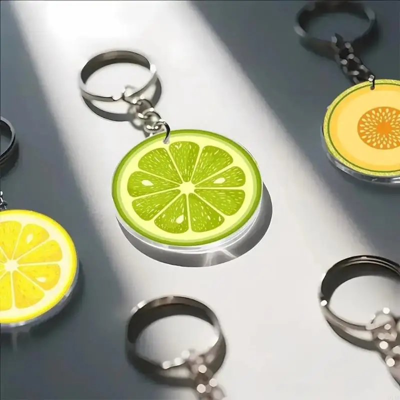 91AF Miniature Fruit Slices Rings Adorable Bag Hanging Ornament Accessories Decoration For Backpack Purse