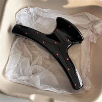 1/2pcs Vintage Hair Clips Korean Blue Polka Dot Red Bow Hair Clip Designer Luxury Shark Clip Women's Headdress Accessories 4