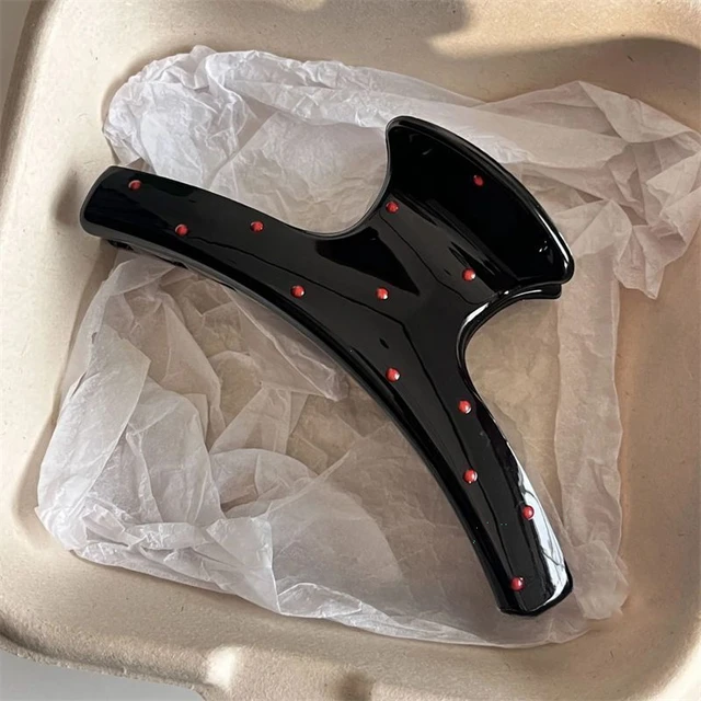 1/2pcs Vintage Hair Clips Korean Blue Polka Dot Red Bow Hair Clip Designer Luxury Shark Clip Women's Headdress Accessories 4