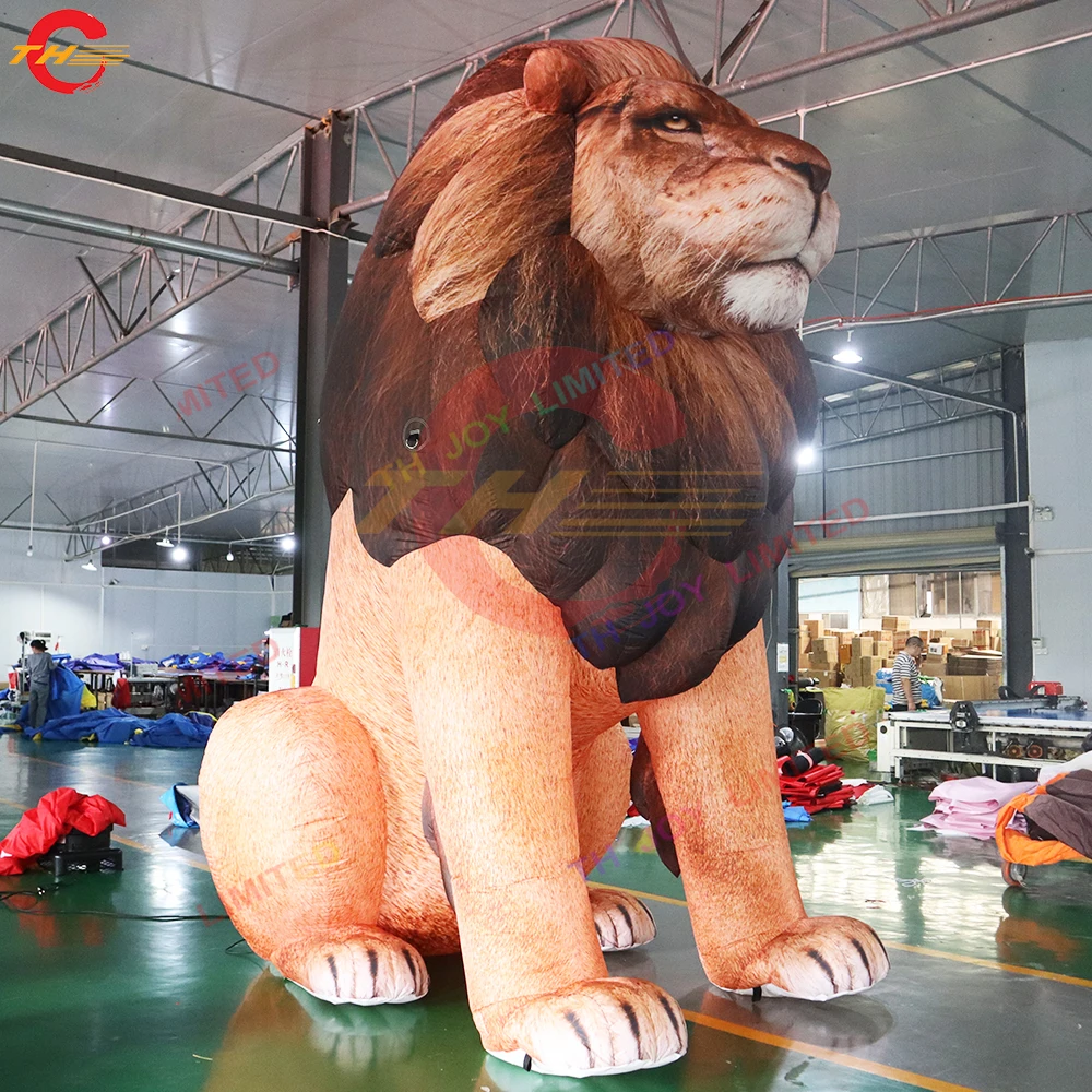 5mH Giant Inflatable Lion Replica Large Realistic Inflatable Animal for Park Decoration