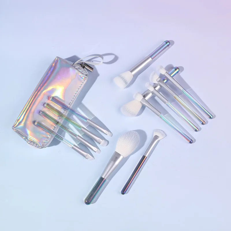 

12 Sets Of Colorful Mini Portable Makeup Brushes, Complete Brush, Eyeshadow Brush, Mini Travel Strap And Storage Bag