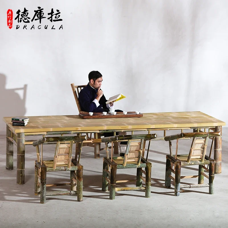 Customized bamboo tea table chair  table Kungfu bamboo  product