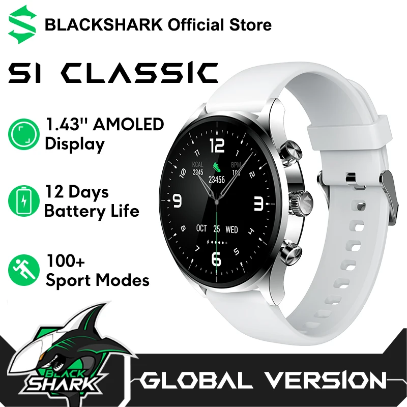 Global Version Black Shark S1 Classic Watch SmartWatch 1.43\'\' AMOLED Display Health Monitoring Fitness 100+ Sport Modes