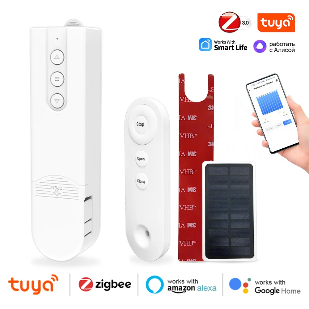 Tuya Zigbee Smart Curtain Motor  Roller Shutter Blinds DIY Chain Motorized Shades Drive Voice Control for Alexa Google Home