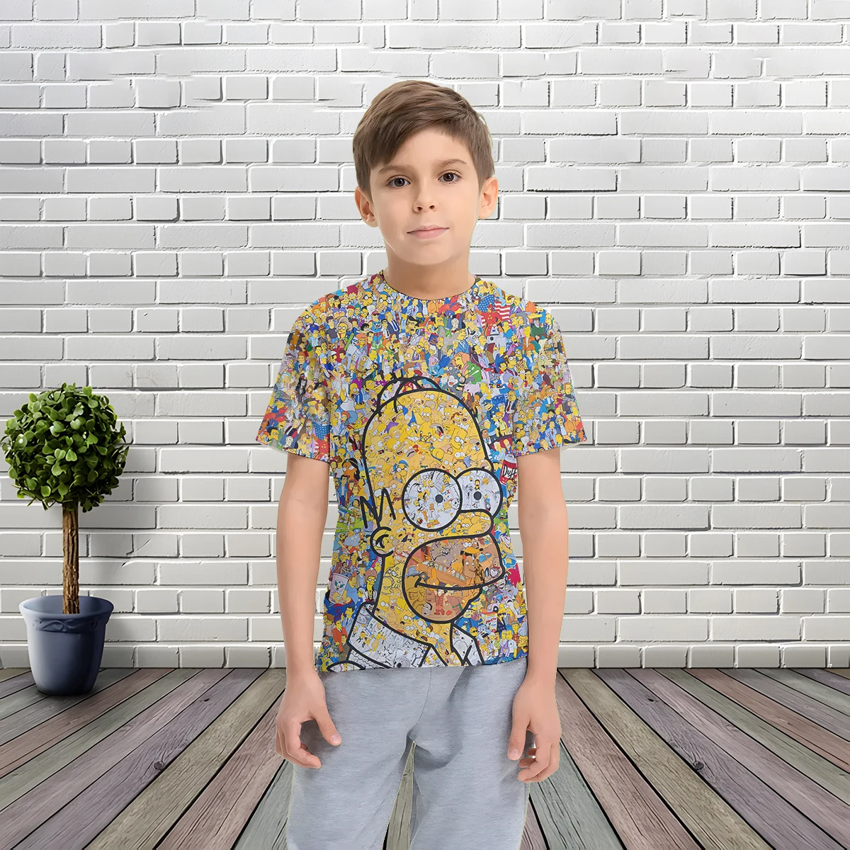 3D Print Funny Cartoon S-Simpsons Baby Clothing 5 to 14 Years Male Outdoor Clothes for Children Boy Girl Child T-Shirt Top Shirt