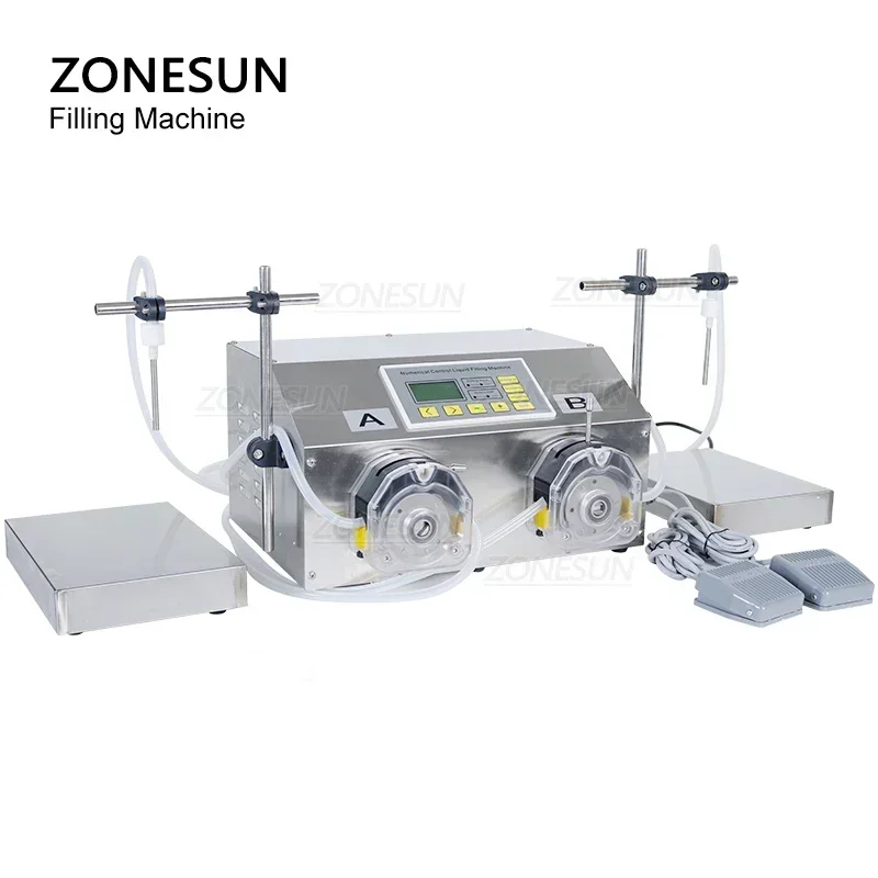 ZONESUN ZS-PP532W مضخة تمعجية الحبر زيت طبيعي أداء عصير وزنها ماكينة حشو شبه أوتوماتيكية حشو زجاجة المياه