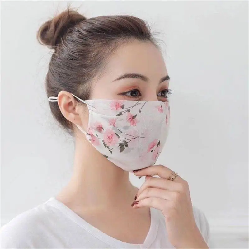 Maschera riutilizzabile Copertura protettiva in chiffon Protezione solare sottile regolabile Antipolvere