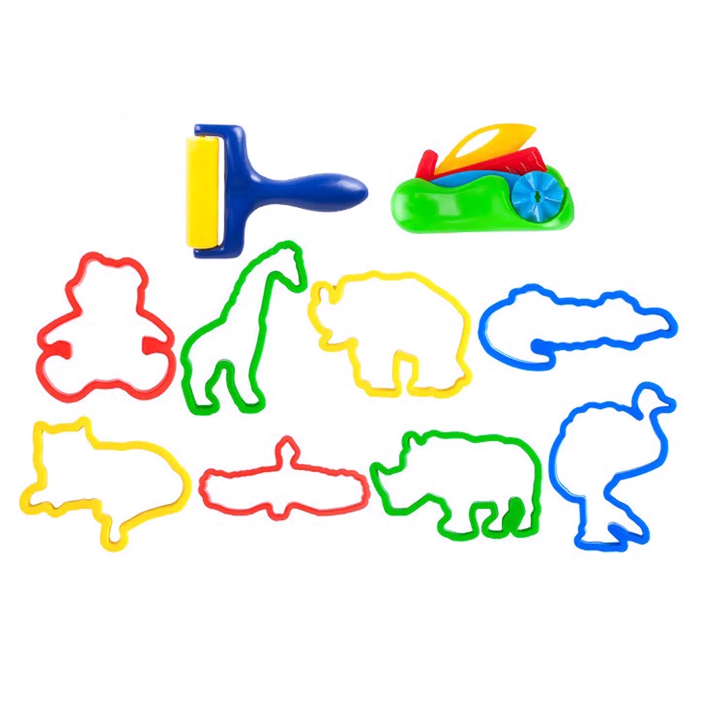 Ensemble de moules à pâte à modeler pour enfants, outils en argile colorée, Kit artisanal de bricolage, coupe-forme animale, léger, apprentissage sûr, 10 pièces