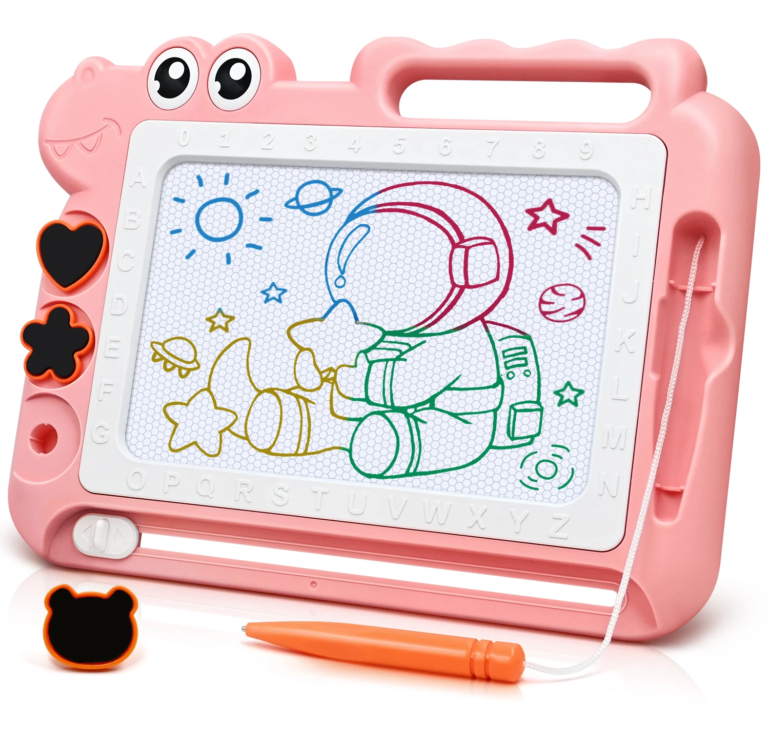 

Magnetic Drawing Board Toddler Toys Gift for 3 Year Old Girls Boys, Sketch Writing Doodle Pad Age 4 Travel Games, Pink