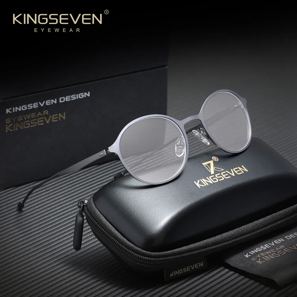 KINGSEVEN Vintage Runde Fassung Anti-Blaulicht-Brille für Damen und Herren Klassischer Computerschutz Trendige Freizeitbrille