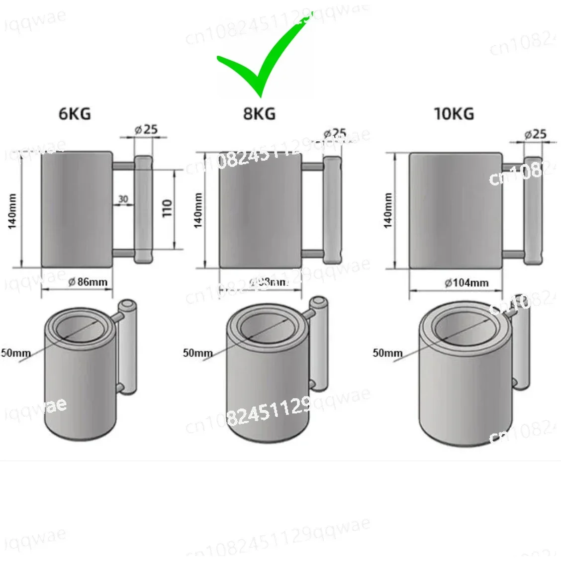 8kg Heavy Mug 17.6lbs Dumbbell AISI304 Material，home