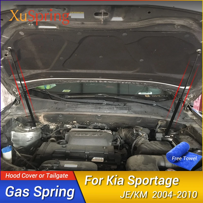 

For Kia Sportage JE KM 2004-2010 2nd Refit Bonnet Engine Cover Gas Shock Lift Strut Bars Support Rod Accessories Car-styling