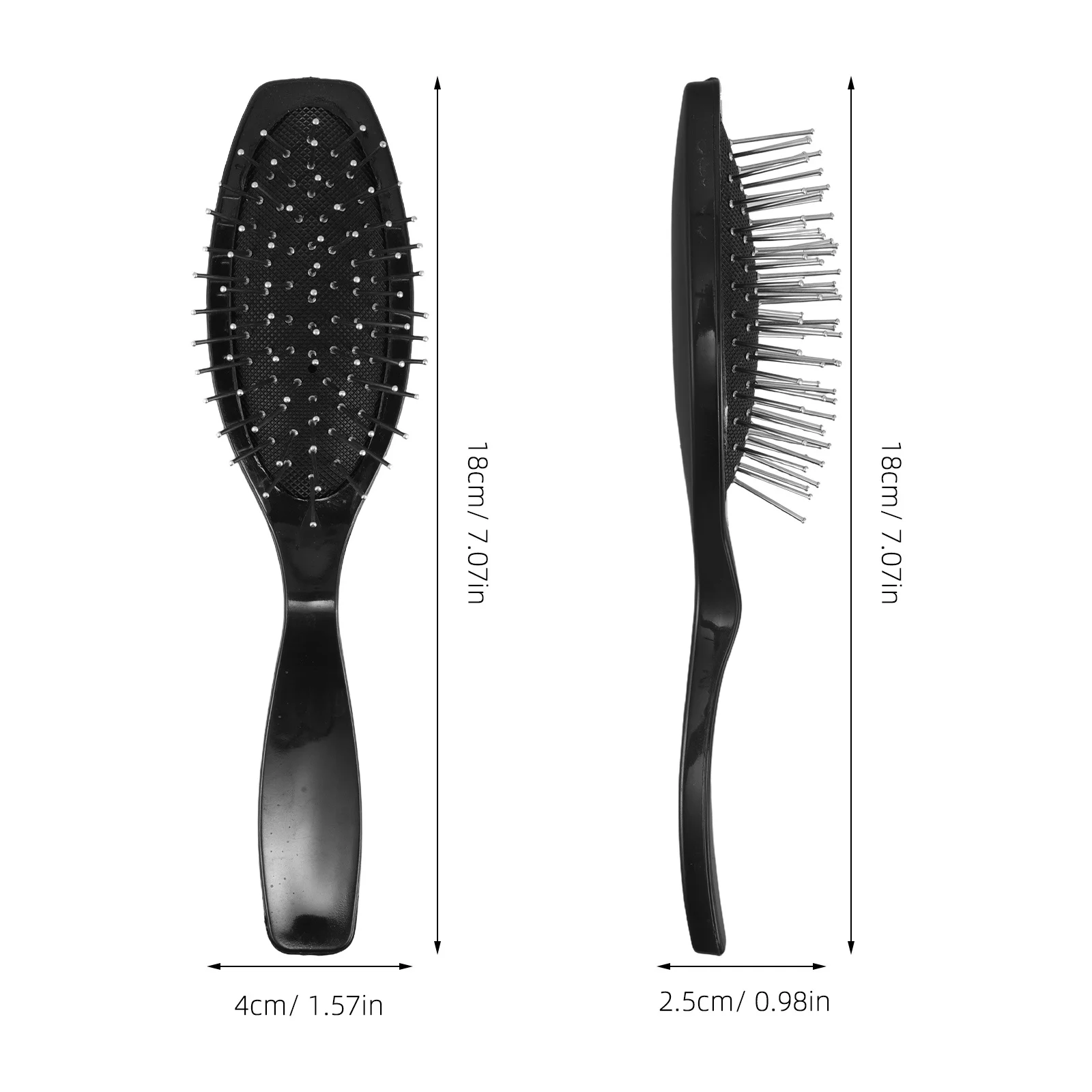فرشاة سلكية من الفولاذ الاصطناعي لفك تشابك الشعر، فرشاة لطيفة بحجم مناسب للسفر للشعر المستعار المجعد والمستقيم، سلك مضاد للكهرباء الساكنة #4