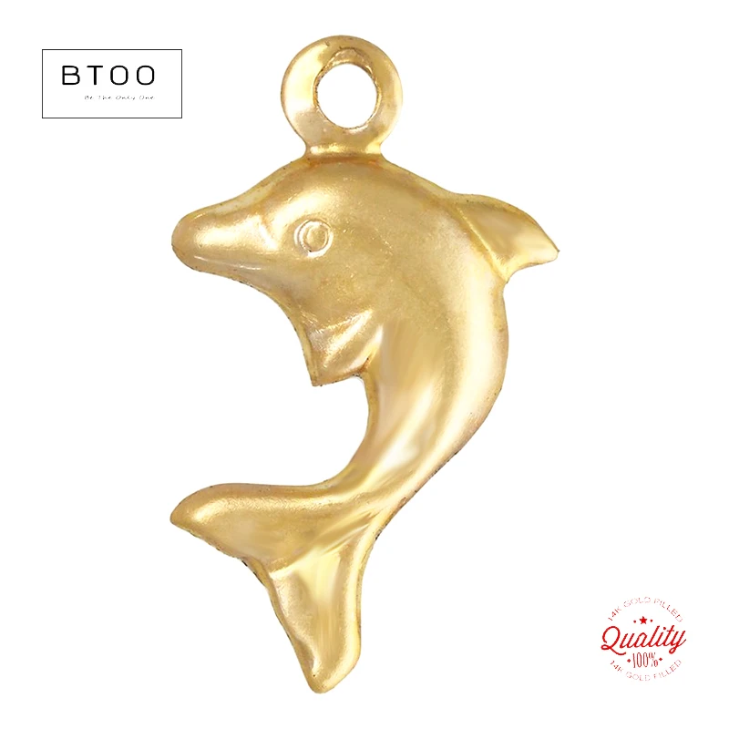 

1/20 14 К позолоченный шарм в виде дельфина, золотой кулон для изготовления ювелирных изделий, ювелирные аксессуары «сделай сам», фурнитура ручной работы
