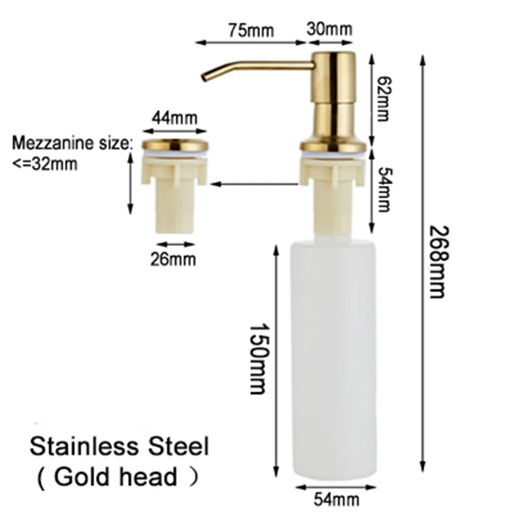 High Quality Brand New Soap Bottle Dispenser Sink Soap Stainless Steel 1pcs Head Kitchen Liquid Lotion Practical Bath