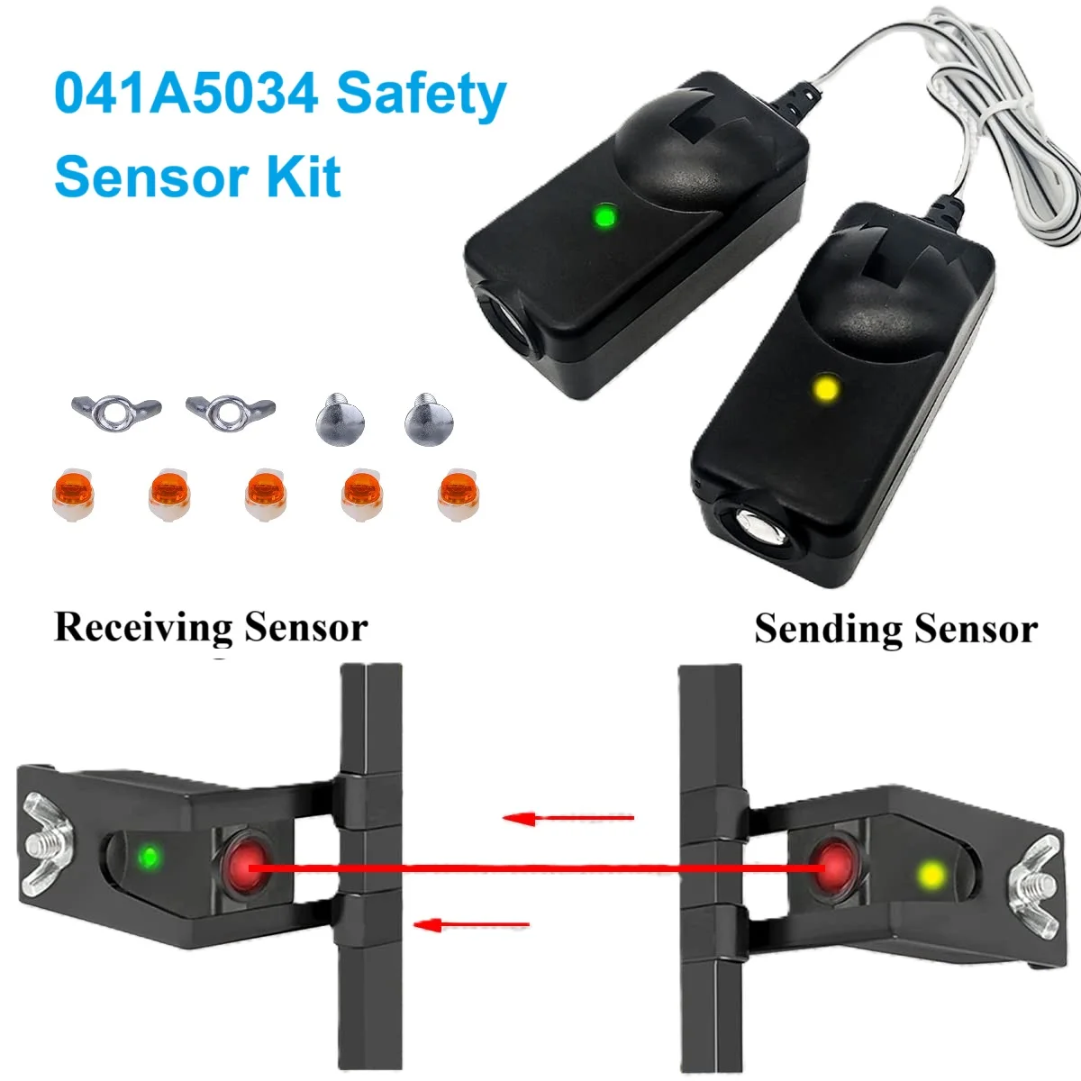 2025 upgrade 41A5034 Safety Sensor Kit Compatible with Liftmaster Sears Craftsman G801-CBP Garage Door Opener Made After 1997