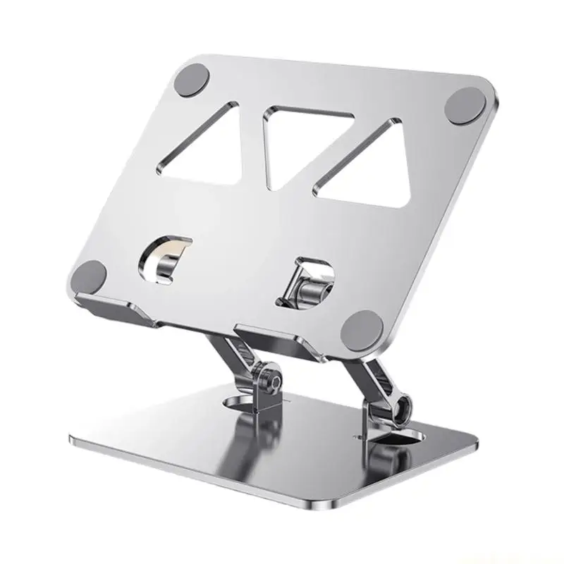 Metal Screen Stand for Desk Use, Phone Holder with Silicone Grip Touch Area
