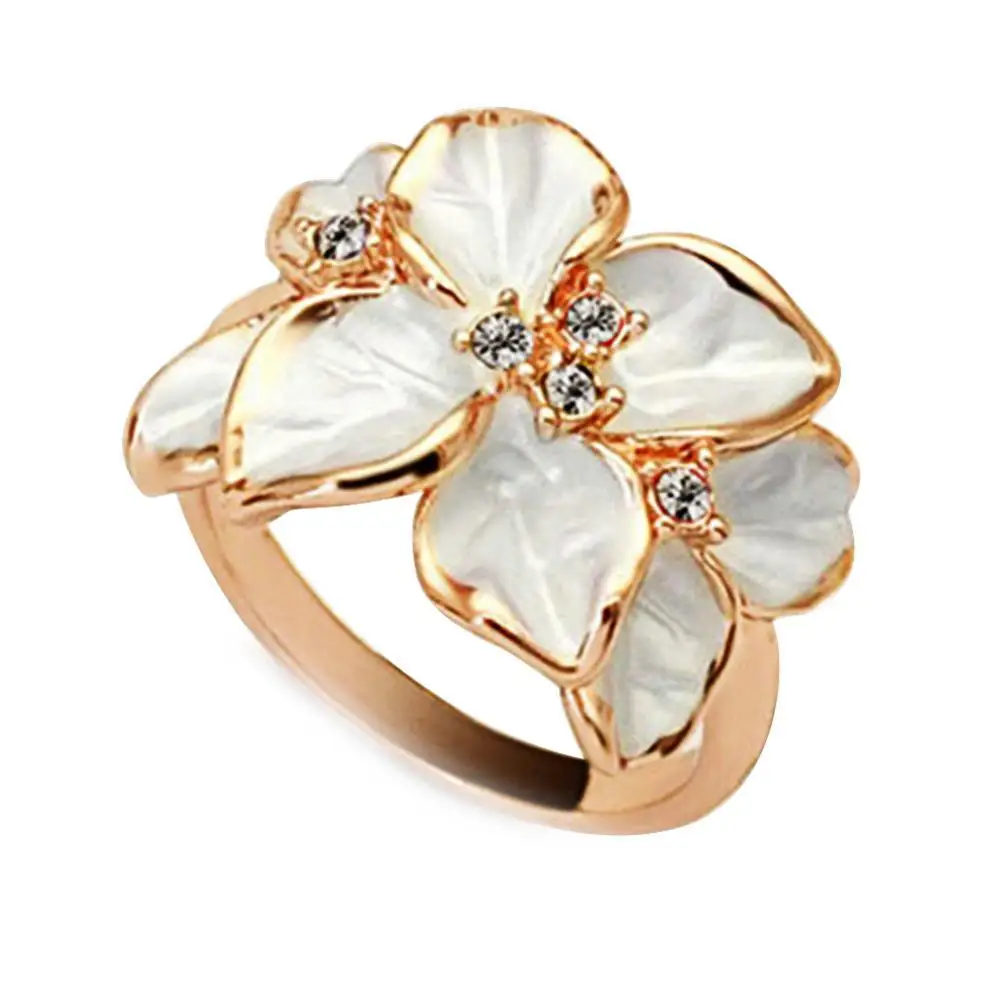 Fashion Jewelry Women Ring Flower Pattern Alloy Charming Ring Fashion Women's Ring Weddding Party Gift