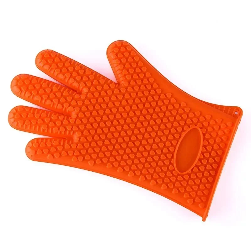 1pc Food Grade barbecue Gloves Heat Resistant Silicone BBQ Gloves Oven Mitts Silicone Fireproof Kitchen Microwave oven Gloves