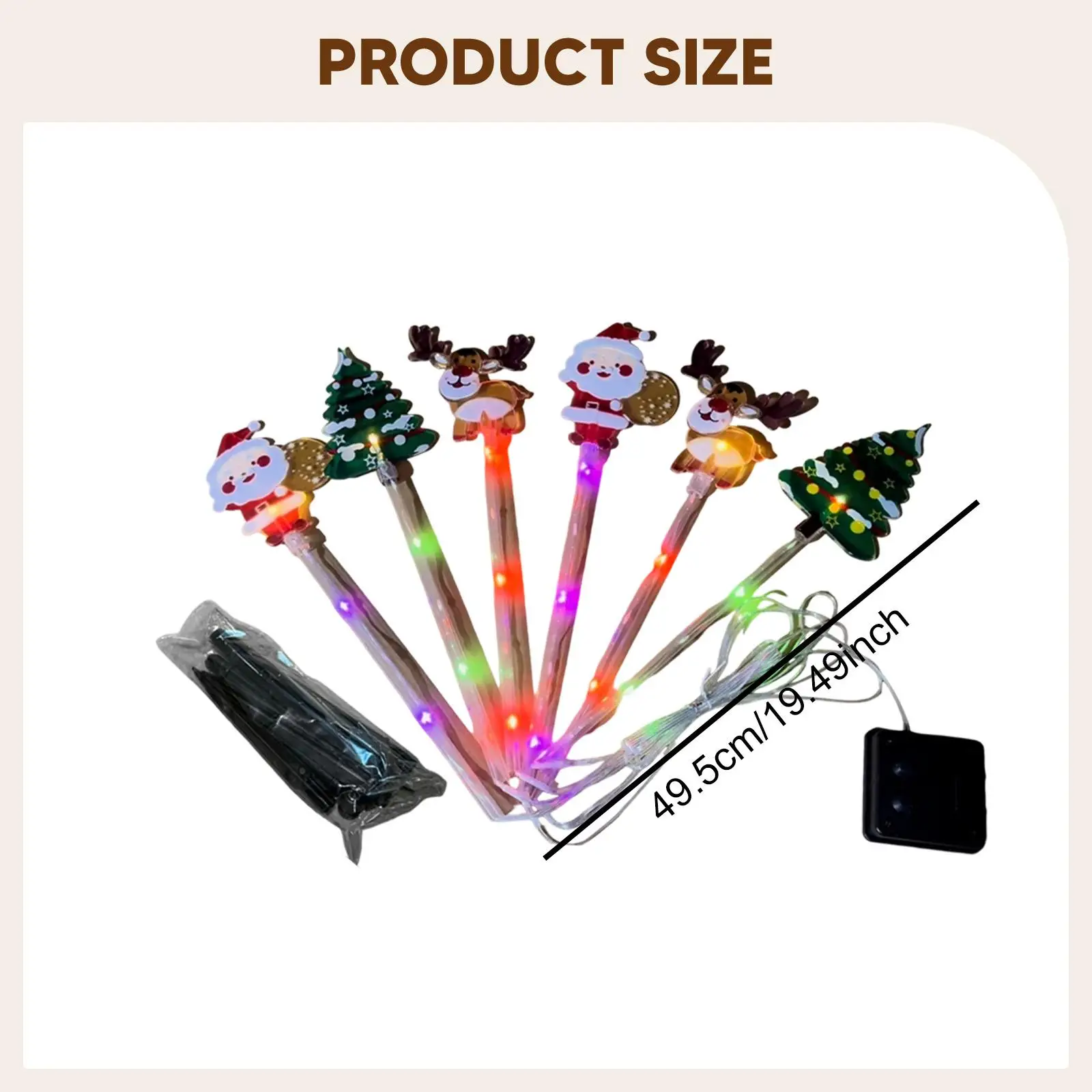 6 قطع من أضواء مسار عيد الميلاد بالطاقة الشمسية، إضاءة عيد الميلاد LED للمسار